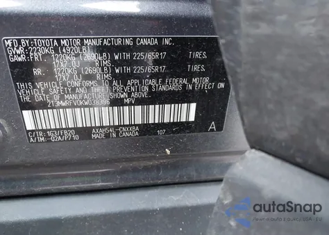 2019 Toyota Rav4 Hybrid Le из США, поврежденный, VIN 2T3MWRFV0KW038396